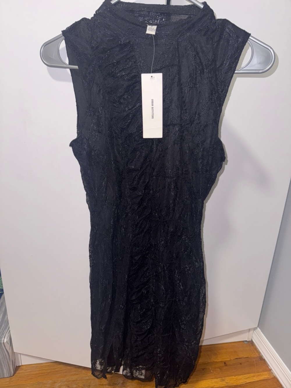 Black Sleeveless Lace Mini Dress